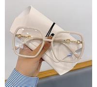 NOVESIXTDAT Gafas de Lectura de Gran tamaño for Mujer, Espejo Extragrande con luz Plana, Lector de Bloqueo de luz Azul Cuadrado, Gafas antideslumbrantes (Color : White, Size : +0.50)