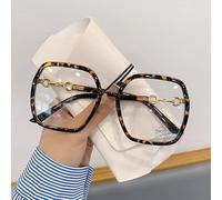 NOVESIXTDAT Gafas de Lectura de Gran tamaño for Mujer, Espejo Extragrande con luz Plana, Lector de Bloqueo de luz Azul Cuadrado, Gafas antideslumbrantes (Color : Tortoiseshell, Size : +1.00)