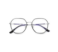 NOVESIXTDAT Gafas de Lectura de Metal de polígono de Gran tamaño, lectores de computadora de Bloqueo de luz Azul Grande, Gafas de presbicia antideslumbrantes (Color : C3, Size : +300)