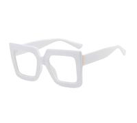 NOVESIXTDAT Gafas de Lectura de Ordenador de visión Clara Resistente, Gafas de Lectura cuadradas de Gran tamaño, Espejo de luz Plana con Bloqueo de luz Azul (Color : White, Size : +150)