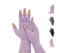 Novetec Guantes Artritis Sin Dedos Compresión Hombre Mujer Soporte Manos Alivio Artritis Reumatoide Osteoartritis Síndrome Raynaud Transpirables Lavables Máquina Escribir Conducir Trabajo 1 Par