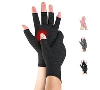 Novetec Guantes Artritis Sin Dedos Compresión Hombre Mujer Soporte Manos Alivio Artritis Reumatoide Osteoartritis Síndrome Raynaud Transpirables Lavables Máquina Escribir Conducir Trabajo 1 Par