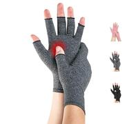 Novetec Guantes Artritis Sin Dedos Compresión Hombre Mujer Soporte Manos Alivio Artritis Reumatoide Osteoartritis Síndrome Raynaud Transpirables Lavables Máquina Escribir Conducir Trabajo 1 Par