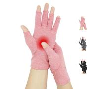 Novetec Guantes Artritis Sin Dedos Compresión Hombre Mujer Soporte Manos Alivio Artritis Reumatoide Osteoartritis Síndrome Raynaud Transpirables Lavables Máquina Escribir Conducir Trabajo 1 Par