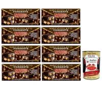 Novi Nocciolato Fondente con Nocciole Intere, Pizarra Extra de Chocolate Oscuro con Avellanas Enteras 130 g + Lata Italiana Gourmet Polpa di Pomodoro de 400 g