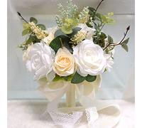 Novia con flores, decoración de boda, ramo de flores artificiales, flores artificiales, decoración del hogar, flores artificiales, ramo de rosas, ramo de novia, ramo de novia, rosa de seda, flores hec