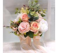 Novia con flores, decoración de bodas, ramo de flores artificiales, flores artificiales, decoración del hogar, simulación de rosas for bodas, flores artificiales for bodas, ramo de novia, flores román