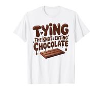 Novia Divertida Atando El Nudo Comiendo Chocolate Boda Humor Camiseta
