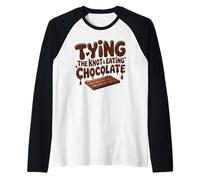 Novia Divertida Atando El Nudo Comiendo Chocolate Boda Humor Camiseta Manga Raglan