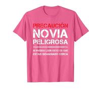 Novia Peligrosa Camiseta Amor Frases Divertidas Hombre Camiseta, Hombre, Rosa Jaspeado, 3XL