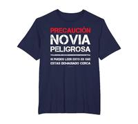 Novia Peligrosa Camiseta Amor Frases Divertidas Hombre Camiseta, Hombre Tallas Grandes, Azul Marino, 5X Alto