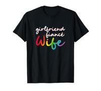 Novia Prometido Esposa Lesbiana Matrimonio Divertido LGBT Camiseta