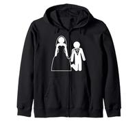 Novia se casó con el novio con correa Sudadera con Capucha