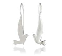 NOVICA Mujeres .925 plata esterlina cepillado acabado satinado gota de gancho Pendientes 'palomas' friendly