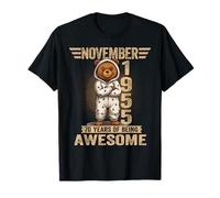 Noviembre 70 Cumpleaños Hombres Mujeres 1955 Lindo Oso de Peluche Camiseta