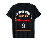 Noviembre 9 Cumpleaños Impresionante Nacido el 9 de noviembre Vintage Camiseta