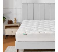 Novilla Sobrecolchón Peluche 140x200cm, Suave y Cálida, Relleno de Fibra Premium, Agradable a la Piel, Cubrecolchón Afelpado con Bolsillo Profundo Elástico de 30cm, Lavable a la Máquina, Blanco