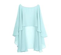 NOVINS Elegante chal de gasa suave y ligero para mujer, capas de boda, chal largo y envolturas para novia, blusa vintage para mujer, verde menta, Talla única