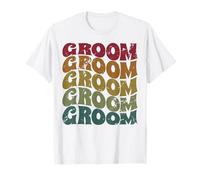 Novio a Juego para Novios, Boda Groovy Retro Vintage Groom Camiseta