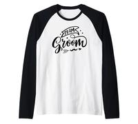 Novio de equipo a juego con flecha linda boda despedida de soltero Camiseta Manga Raglan