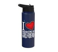 Novio gracioso, amor, provocación a la novia, humor, corazón Stainless Steel Insulated Water Bottle