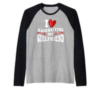 Novio Gracioso, Amor, provocación, Novia, Humor, corazón Camiseta Manga Raglan