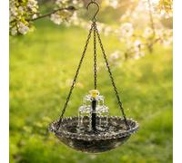 Novità 2026: Fontana-abbeveratoio Sospeso A Cascata per Uccelli, Alimentata A Energia Solare - Decorazione Da Esterno con Acqua Corrente per Giardino E Cortile.