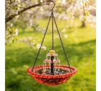 Novità 2026: Fontana-abbeveratoio Sospeso A Cascata per Uccelli, Alimentata A Energia Solare - Decorazione Da Esterno con Acqua Corrente per Giardino E Cortile.