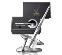 novium Hoverpen Interstellar - Bolígrafo de lujo fabricado con aleaciones aeroespaciales, estética única, bolígrafo ejecutivo giratorio gratis, decoración de escritorio (plata Starlight, oro de 18