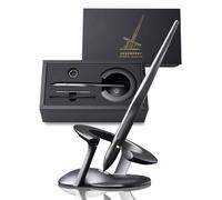 novium Hoverpen Interstellar Edition - Bolígrafo de lujo futurista hecho con aleaciones aeroespaciales, estética única, bolígrafo ejecutivo giratorio gratis, regalos para hombres y mujeres (negro