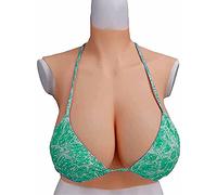 NOVMAX Pechos Silicona Falso Pecho para Hombre y Mujer Realistas Formas de Mama de Silicona para Mastectomia Travestis Transgéneros(Size:Copa D,Color:Broncearse)