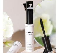 NOVO - 2 In 1 Volumizing Mascara + Eyelash Curler 1# Black - 6g