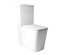 Novo BATH, Inodoro Blanco, Wc Inodoro COMPLETO, Retrete para Hogar, Sistema RIMLESS ANTIBACTERIA, Tapa Dura Extrafina AMORTIGUADA, Salida Dual