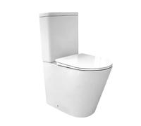 Novo BATH, Inodoro Blanco, Wc Inodoro COMPLETO, Retrete para Hogar, Sistema RIMLESS ANTIBACTERIA, Tapa Dura Extrafina AMORTIGUADA, Salida Dual
