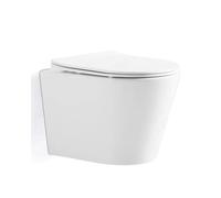Novo BATH Inodoro SUSPENDIDO, Wc Inodoro Balnco, Retrete para Hogar, Sistema RIMLESS ANTIBACTERIA, Tapa Dura Extrafina AMORTIGUADA, Salida Dual