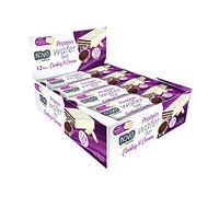 Novo Nutrition | Protein Wafer Bar | Pack of 12 x 40g | Cookies & Cream Flavour | Healthy Crispy Wafer Snack with High Protein and Real Belgian White Chocolate | Suitable for Vegetarians