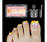NOVO OVO 240 puntas de uñas cortas con curva de luna para pegar uñas cortas con curva de luna, cobertura completa, transparente, mate, gel suave, 15 tamaños, 240 unidades