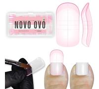 NOVO OVO 300 piezas de uñas dobles para extensión de uñas de poligel, rosa, moldes reutilizables para uñas de poligel Buider, gel duro, acrílico, punta francesa, para arte de uñas, pedicura y