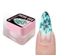 NOVO OVO Esmalte de uñas UV brillante G07 Mermaid Tail Verde, Gel de uñas reflectante con Holo lentejuelas, sin HEMA y libre de TPO, gel de confeti brillante de alta densidad, Soak Off LED DIY Nail