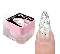 NOVO OVO Esmalte de uñas UV brillante G08, bola de discoteca, color plateado, gel de uñas reflectante, con holo lentejuelas, sin HEMA y libre de TPO, gel de confeti brillante de alta densidad, Soak