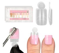 NOVO OVO Formas de uñas dobles para uñas de gel con puntas francesas internas, línea auxiliar para extensiones de uñas postizas, extensión cuadrada de gel suave, cobertura completa para bricolaje x 15