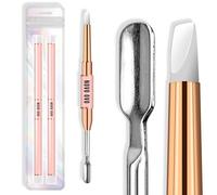 NOVO OVO Juego de 2 bolígrafos de uñas de doble extremo para uñas de gel de doble forma, poligel antiadherente y extensión de uñas, para uñas de manos y pies, salón de herramientas, manicura y