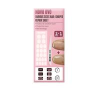 NOVO OVO Pre-Cut Nail Shaped Repair Sheets Various 21 Tamaños con Slim File, Fijación y Capa de Aislamiento, Vendaje para Uñas Rotas, Capa de Protección Recuperación para Acrílico, Fácil de Usar 42
