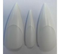 NOVO OVO Punta francesa larga XL afilada, puntas de uñas postizas a presión, color blanco lechoso (Cloud Dancer), extensión de uñas postizas de gel suave doble mate, uñas postizas de cobertura