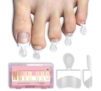 NOVO OVO Puntas de uñas blancas con punta francesa de media cubierta, gel suave transparente con línea auxiliar para extensión de uñas falsas, cuadradas, afiladas, medianas y anchas para hombres y