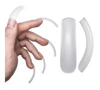 NOVO OVO Puntas de uñas curvadas de cobertura completa, uñas postizas de gel, extra curvadas, cuadradas, gruesas, largas, XL, XXL, acrílicas, transparentes, suaves, francesas, 12 tamaños, 240 unidades