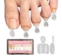 NOVO OVO Puntas de uñas postizas de gel suave con línea auxiliar para extensión de uñas de los pies, cuadradas, redondas, medianas y anchas para hombres y mujeres, acrílico, pedicura francesa