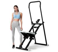 NOVONOVA Stepper Fitness Casa con Reposabrazos y reposapiés ajustable de 3 niveles,Stair Stepper con pantalla LCD,Maquina De Subir Escaleras,Escalador De Fitness Plegable,Máquinas De Step Para Fitness