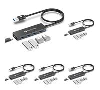 NOVOO 4 Puertos Data Hub USB C a USB 3.0 5Gbps Adaptador USB C Hub a USB Compatible con iPhone 15 Plus Pro MAX MacBook Pro Air 2023 iMac iPad Pro Air Surface Pro Galaxy S24 (60cm) (Paquete de 5)