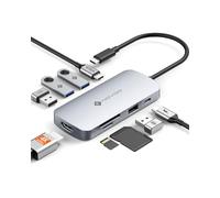 NOVOO 9 en 1 Hub USB C, Adaptador Multiporta con HDMI 4K@60Hz, 5 Puertos, PD 100W, SD/TF, Adaptador de HDMI, Docking Station para MacBook Air M1/M2, HP, DELL, Lenovo, ASUS